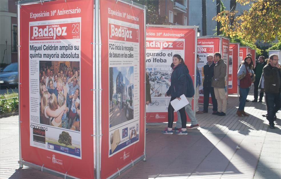 Exposición de portada del X aniversario de La Crónica de Badajoz