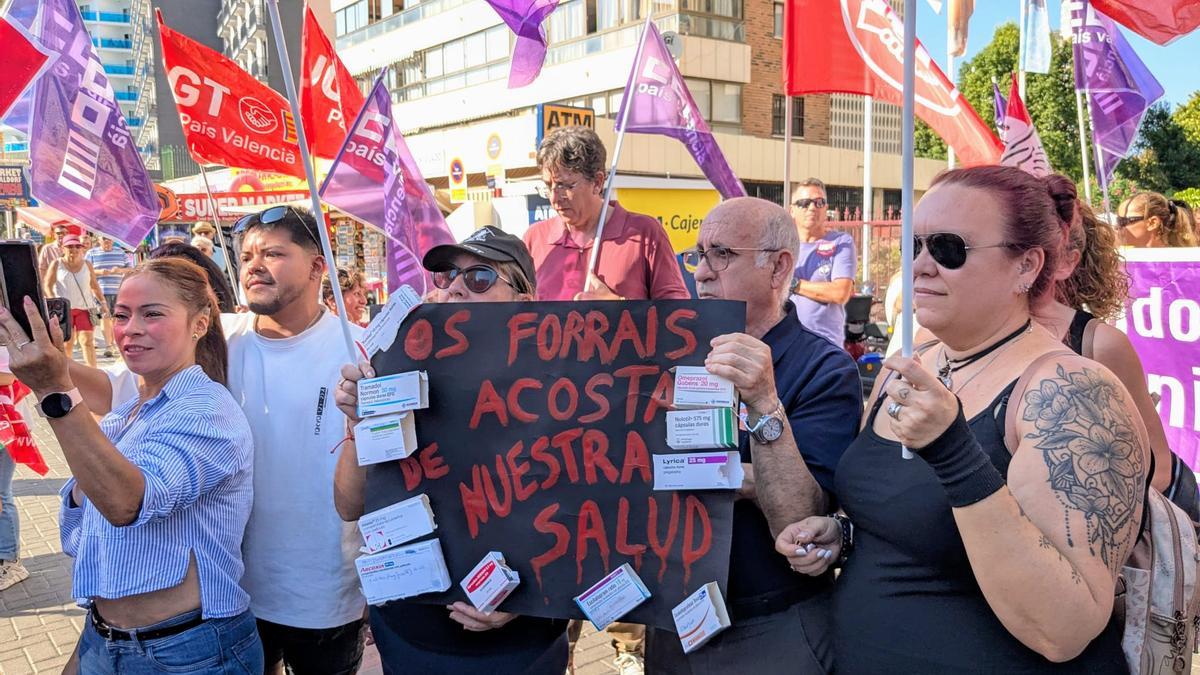 Momento de la concentración de protesta de las camareras de piso hace dos semanas.