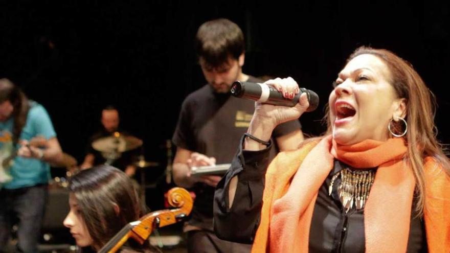 Ángela Carrasco, ayer, en el teatro de la Laboral.