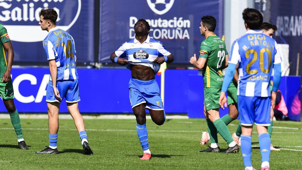 Dipanda, durante el Fabril-Astorga de la temporada pasada en Abegondo.