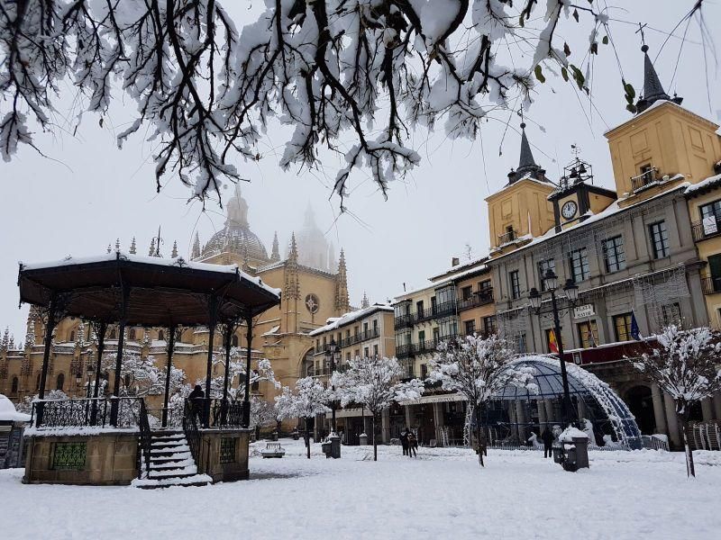 Efectos del temporal de nieve en Segovia