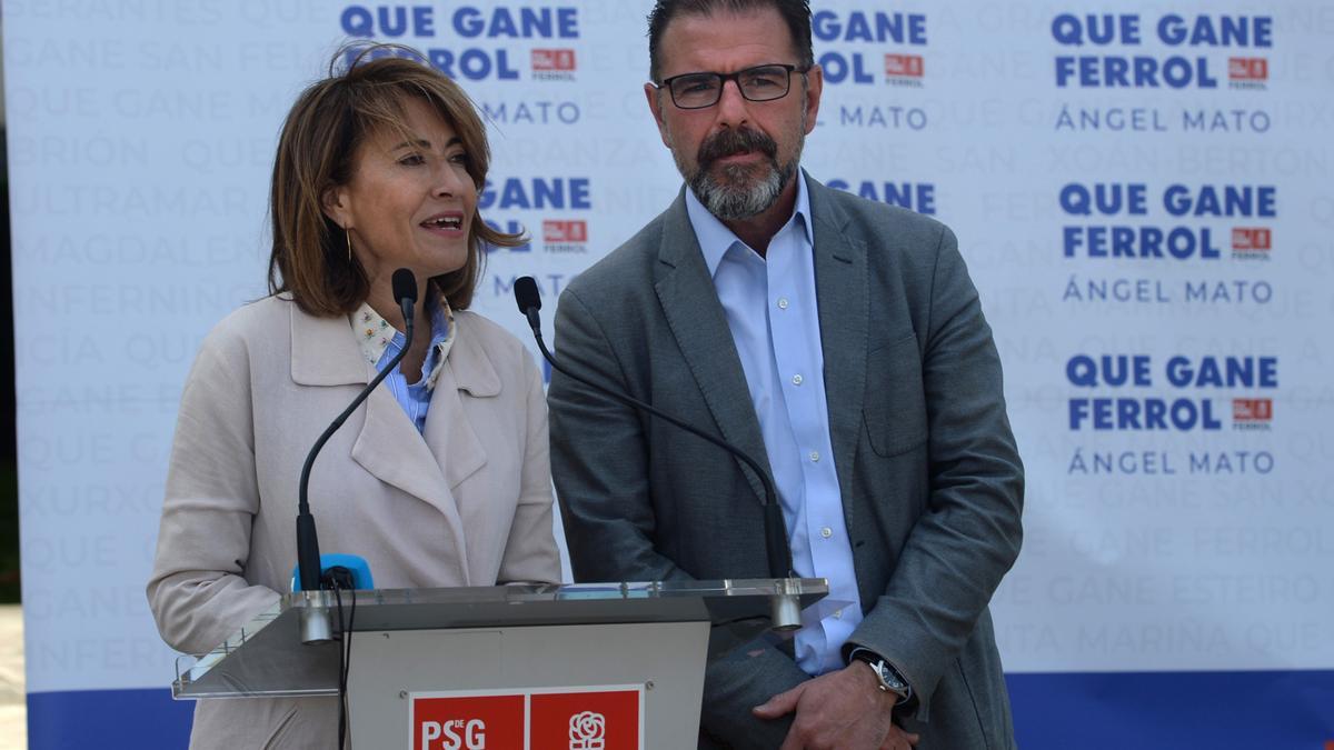 La ministra Raquel Sánchez, con el candidato socialista por Ferrol