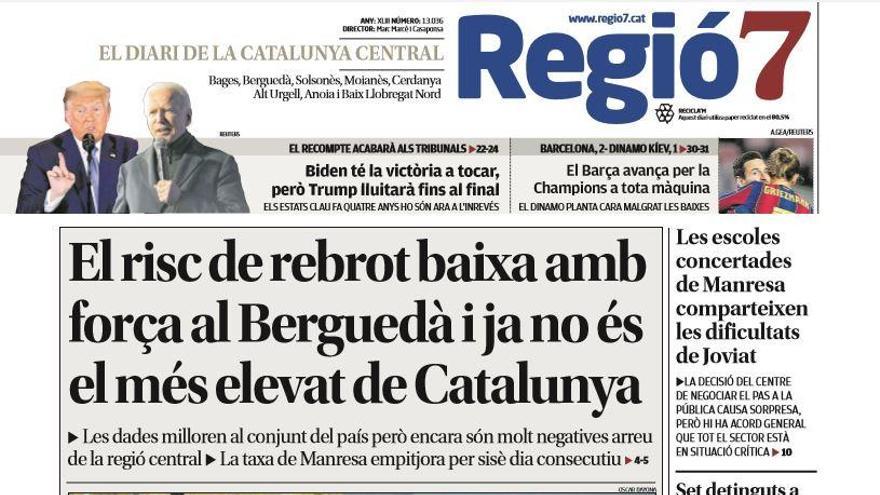 La portada de Regió7 d&#039;aquest dijous, 5 de novembre