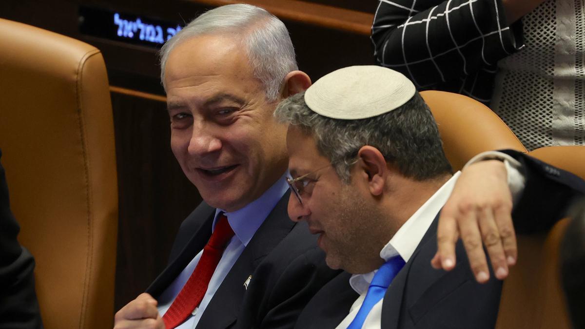 El primer ministro israelí, Benyamin Netanyahu (izquierda), y el ministro de Seguridad Nacional Ben Gvir.
