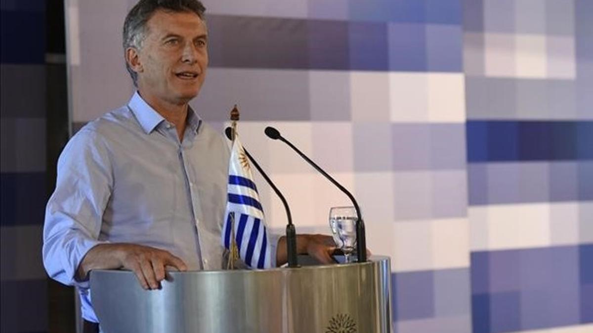 Macri, durante una visita a Uruguay, el jueves.