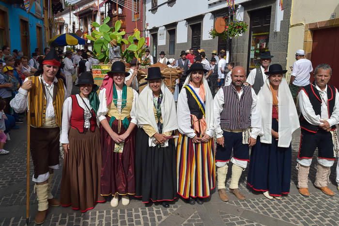 Carretas y grupos en la romería del Pino