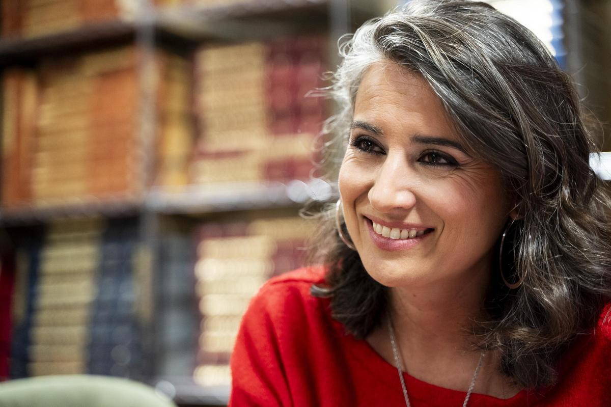 Irene de Miguel en un momento de la entrevista.