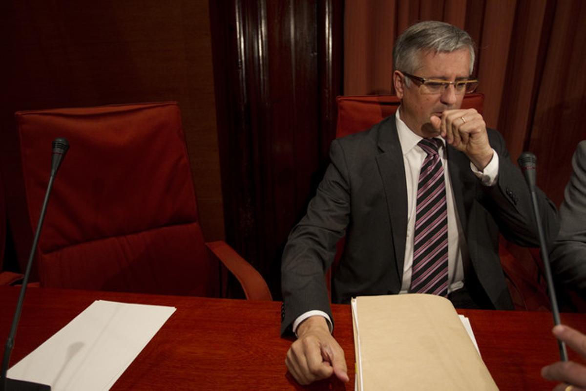 Xavier Martorell, durant la seva compareixença en comissió parlamentària, el 30 de maig.