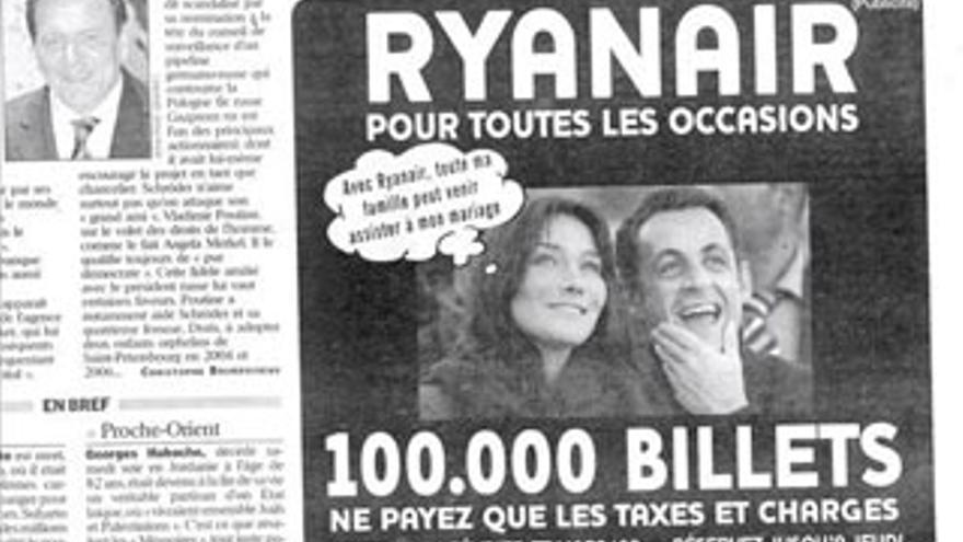 Ryanair tendrá que pagar 60.000 euros a Sarkozy y Bruni