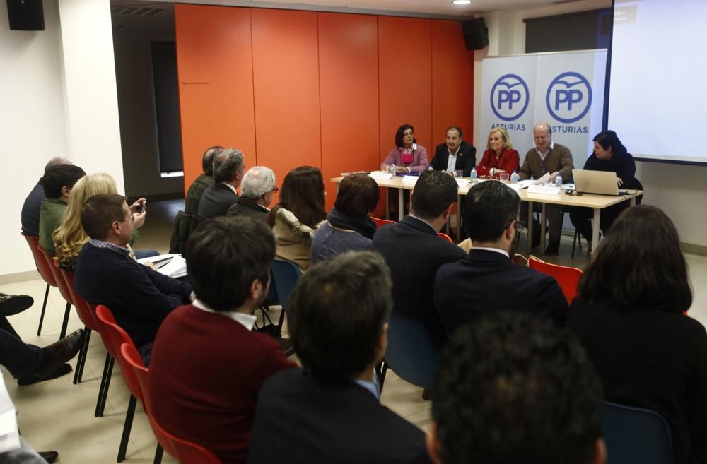 Reunión de diputados y alcaldes del PP en Lugo de Llanera