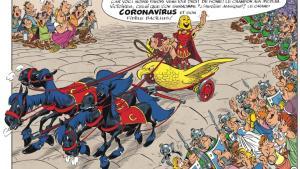 El personaje de Coronavirus, en una viñeta de la edición francesa de ’Astérix en Italia’.