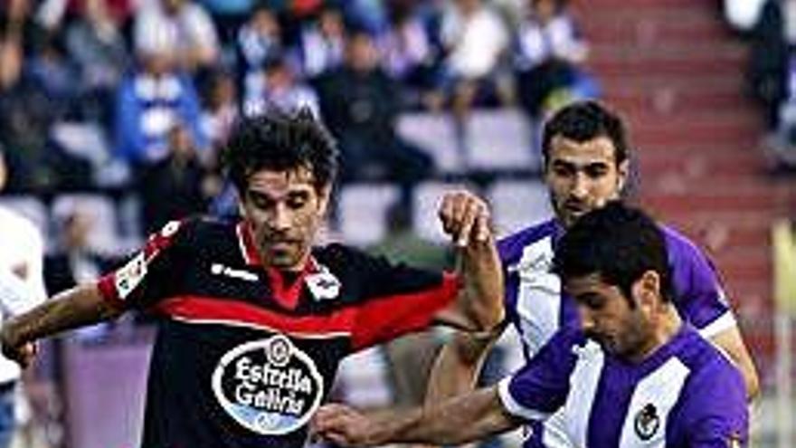 Valerón, durante el Valladolid-Deportivo de la temporada 2012-13.