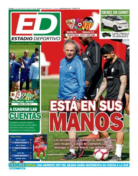 Portada ESTADIO DEPORTIVO domingo 31 de marzo 2019