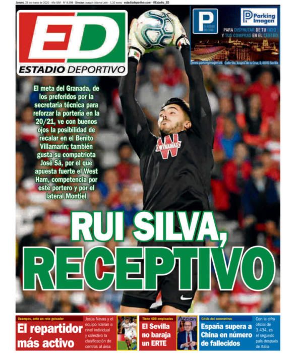 Portada ESTADIO DEPORTIVO jueves 26 marzo 2020