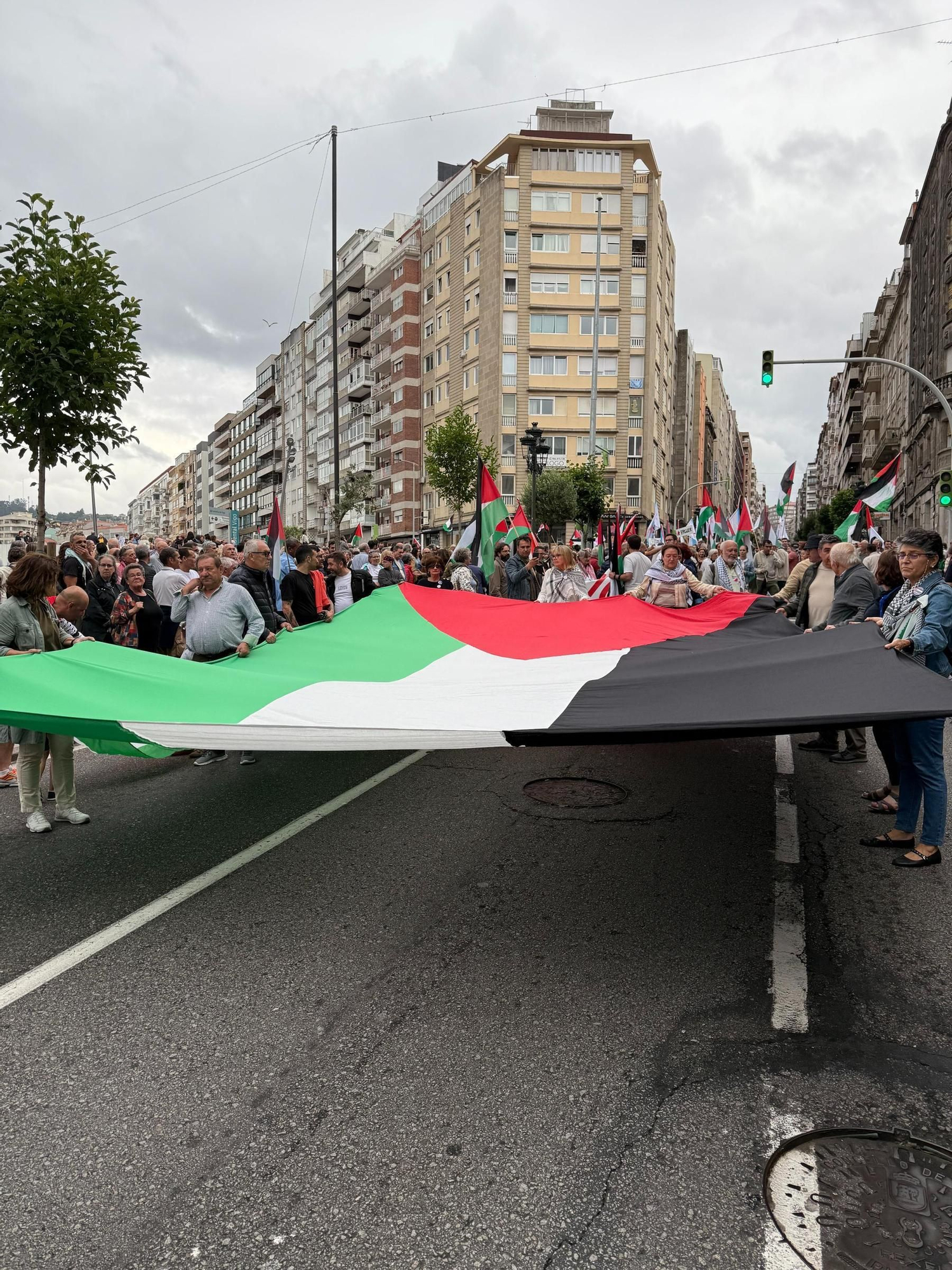Las imágenes de la multitudinaria manifestación en Vigo contra el «genocidio» de Israel sobre Palestina
