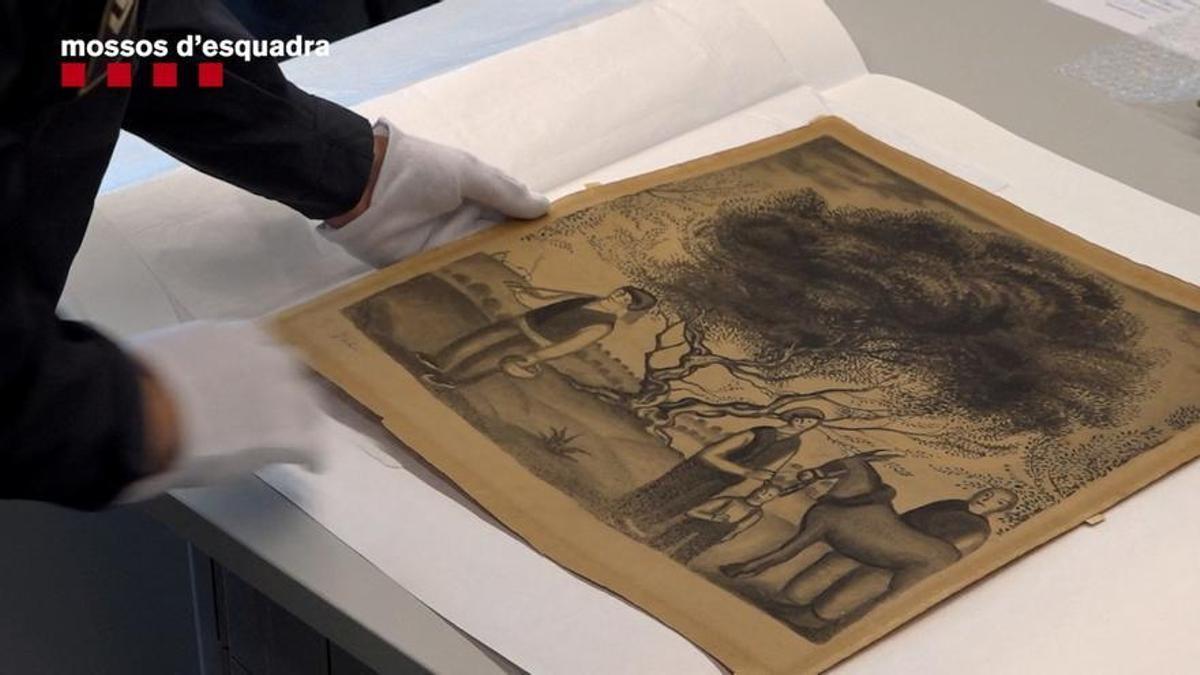 Los Mossos recuperan dos cuadros robados del artista Salvador Dalí valorados en 300.000 euros.