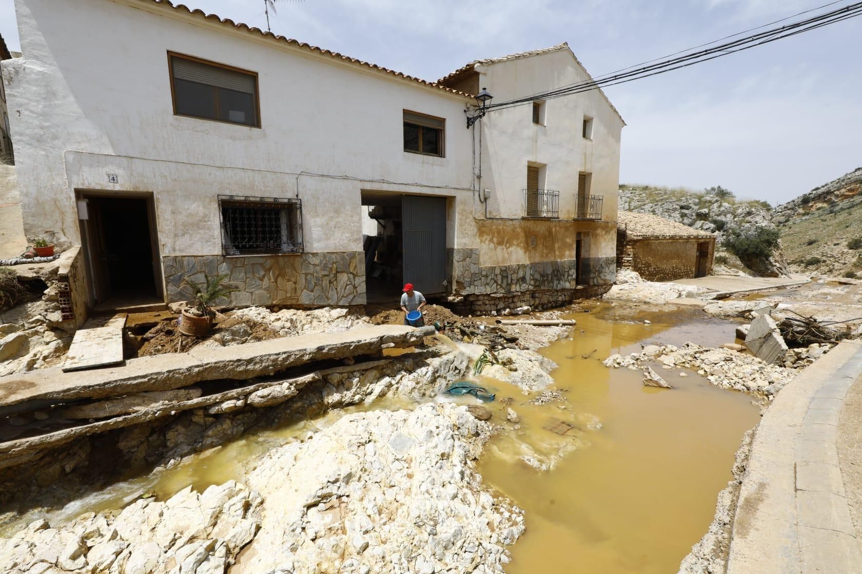 En imágenes | Así han quedado Azuara, Herrera y Villar tras la tormenta de este viernes
