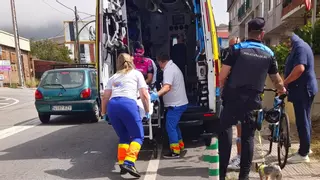 Herido un ciclista «atropellado» por un peatón en Domaio