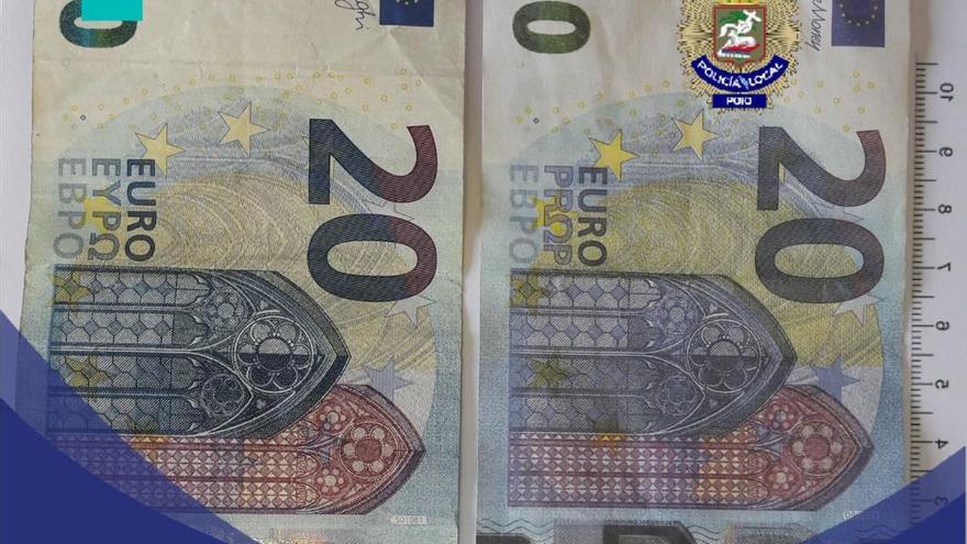 Billete de 5 euros con falso error 