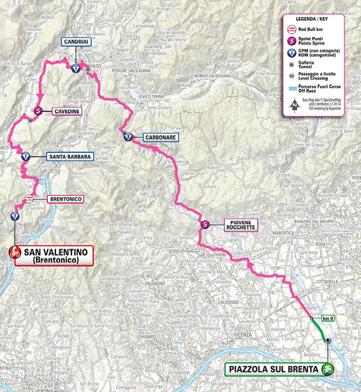 El recorrido de la etapa 16 del Giro de Italia 2025