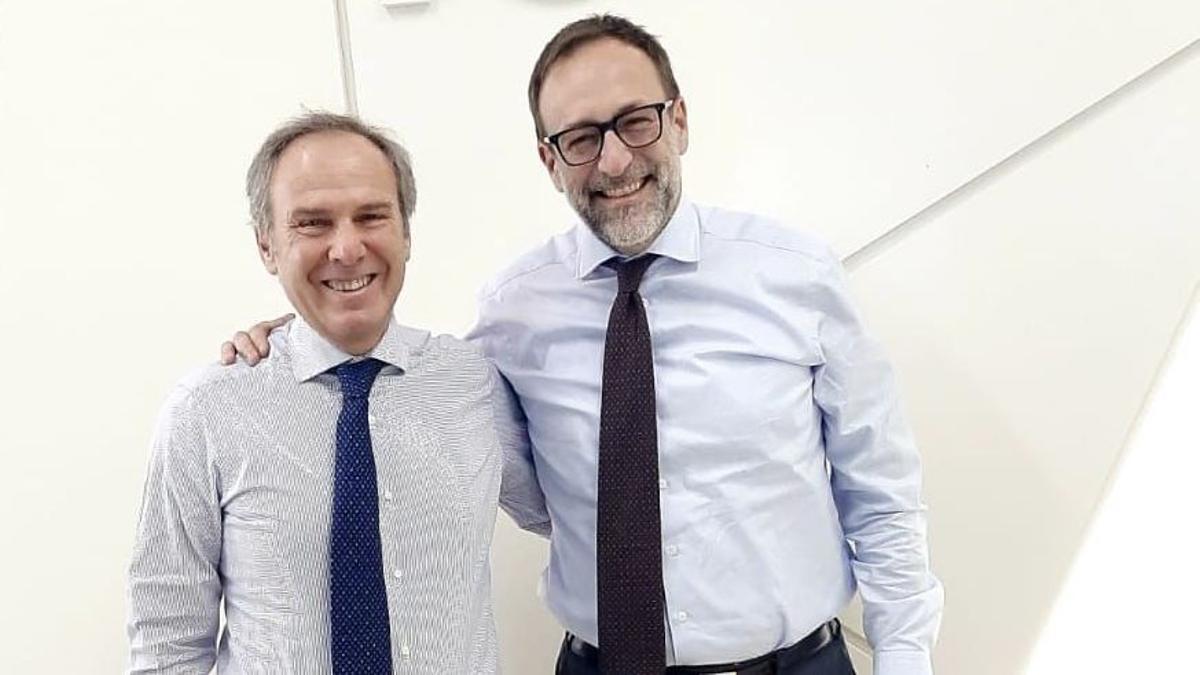 Narcís de Carreras, CEO de Nedgia (derecha), con Paolo Gallo, CEO de Italgas.