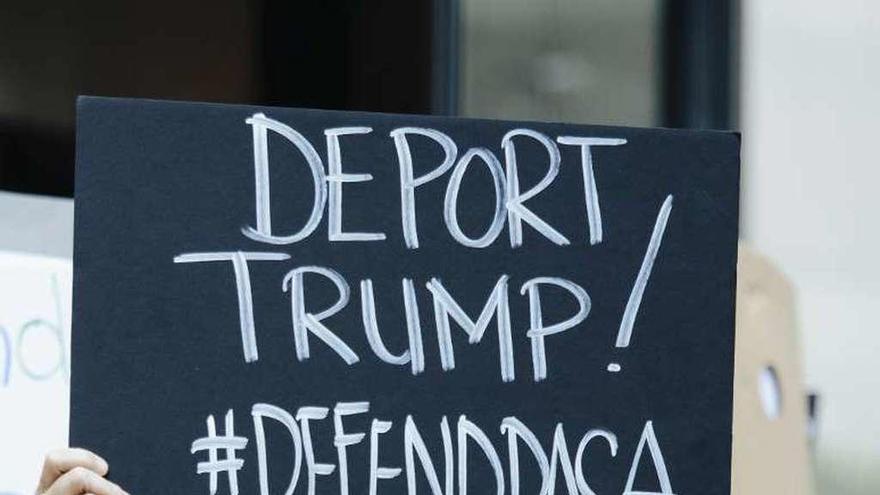 Protesta en Nueva York contra la anulación del DACA. // Efe