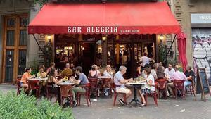 La terraza del Bar Alegria.