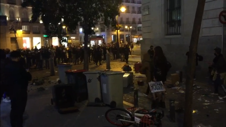 Un momento de las protestas en Madrid por Pablo Hasèl