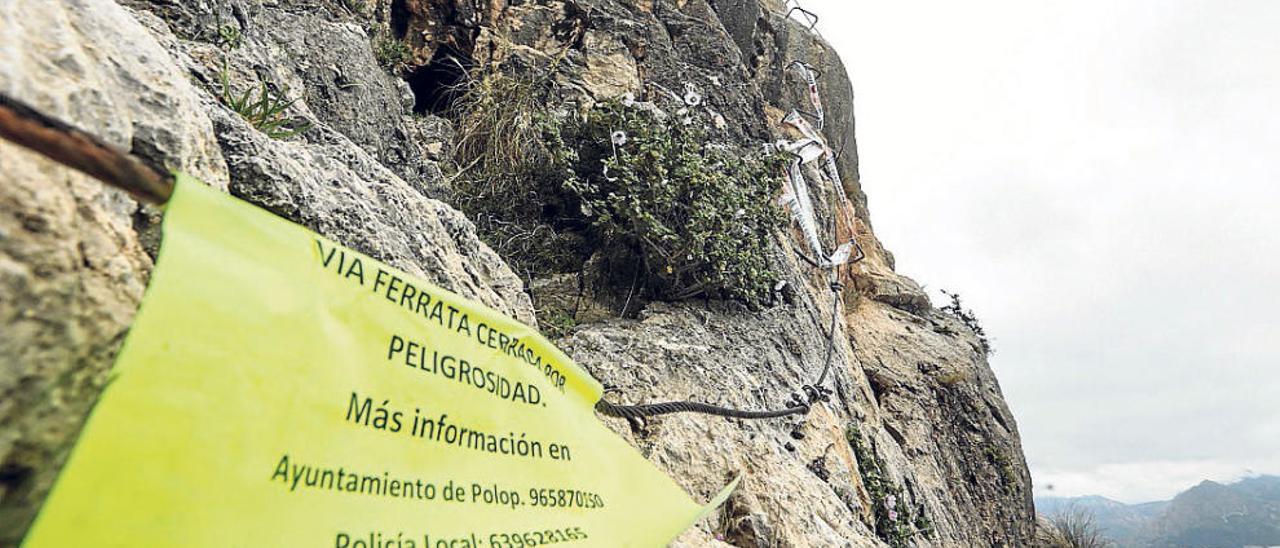 Sin fecha de reapertura para la vía ferrata de Ponoch