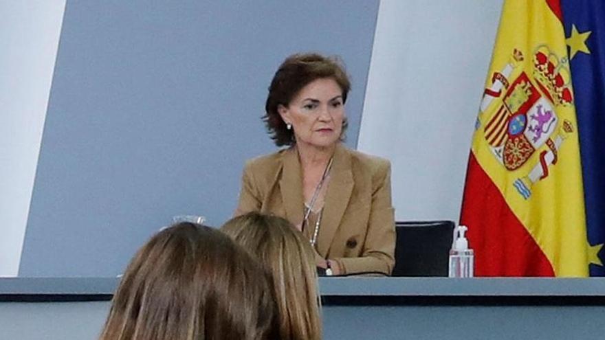 Carmen Calvo en el Consejo de Ministros.