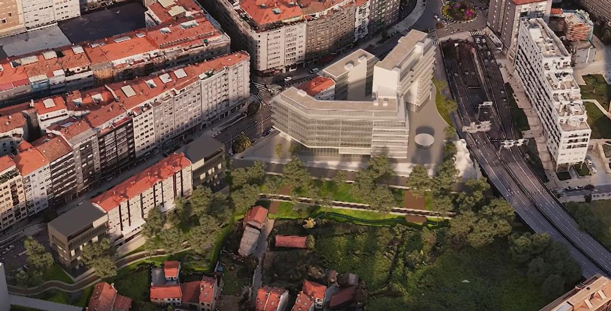 Recreación virtual del edificio de la calle Romero Donallo de Santiago en el que habrá 37 viviendas protegidas y unas 40 libres