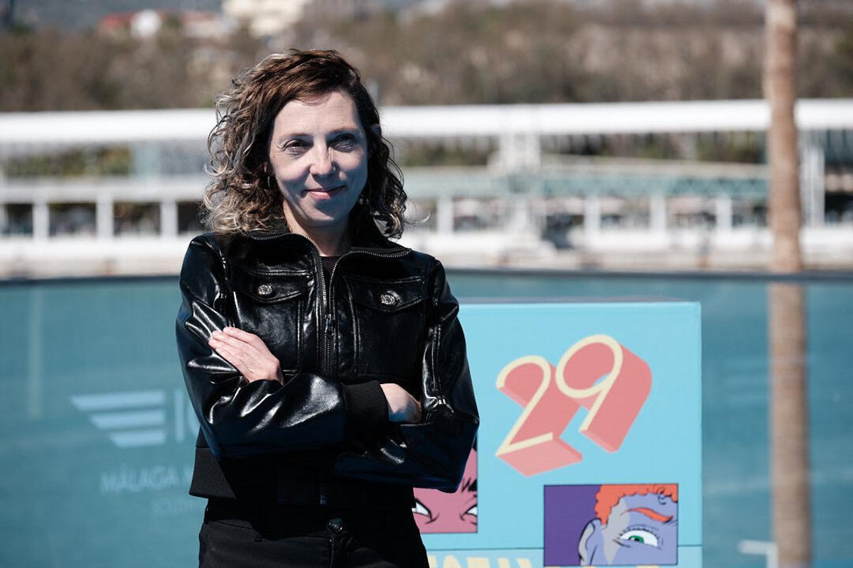 Presentación de 'Pizza Movies' en el Festival de Málaga por parte del guionista y director Carlos Padial, Berto Romero, Judit Martín  y Bruna Cusí