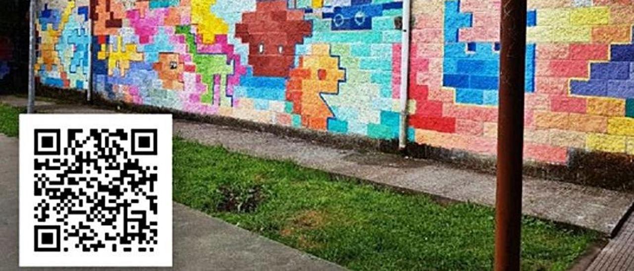 El resultado final de la obra con el código QR.