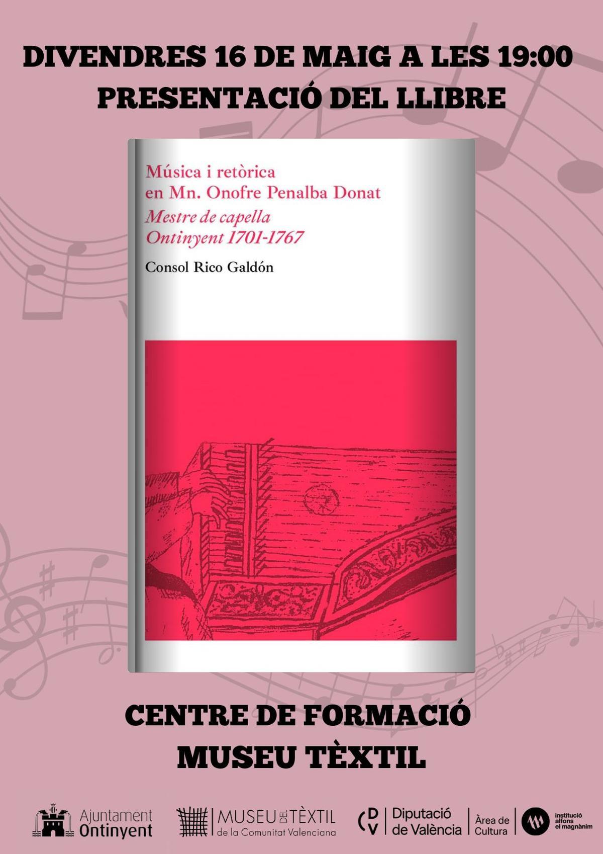 Cartel de la presentación del libro de Onofre Penalba en Ontinyent.