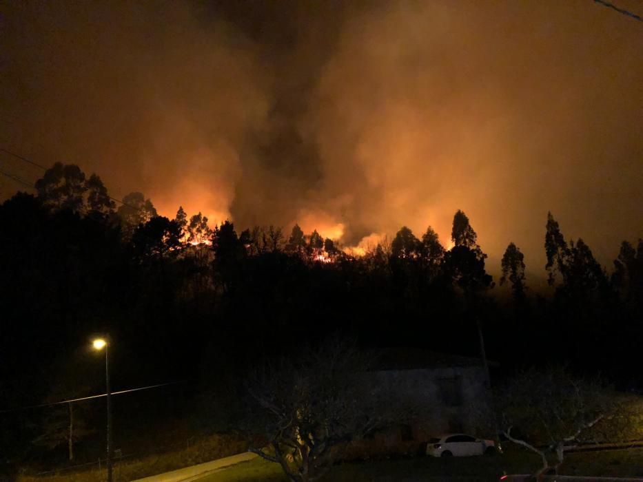 Incendio forestal en Posada de Llanes.