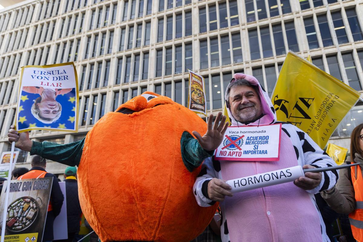 Protestas contra Mercosur por parte de las organizaciones agrarias de la Comunitat Valenciana.