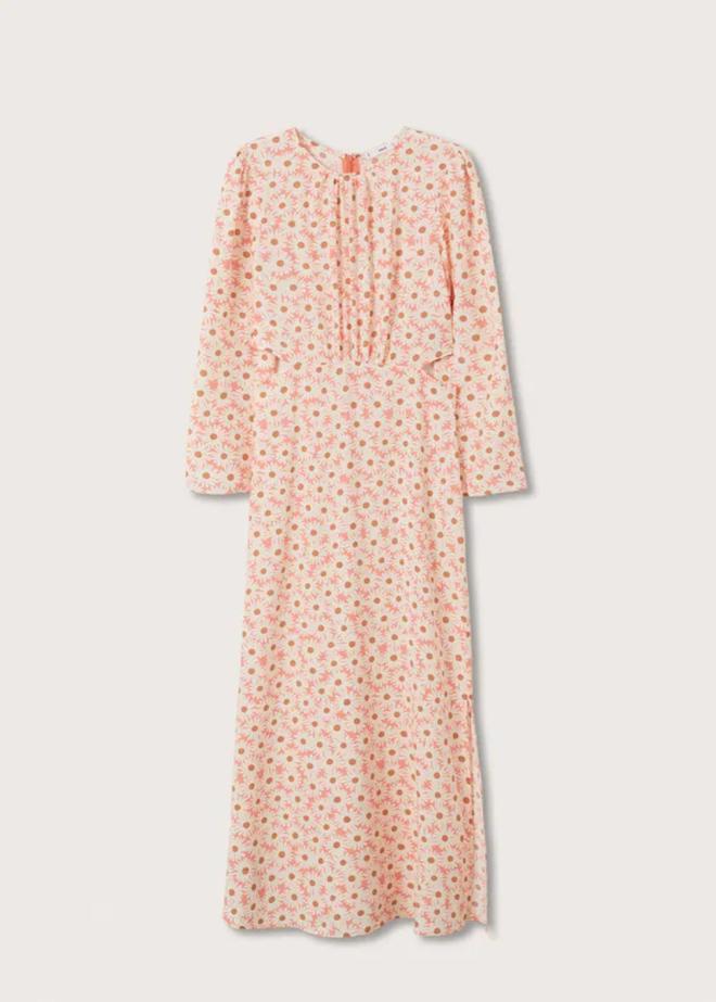 Vestido de flores y 'cut out' de Mango (precio: 39,99 euros)