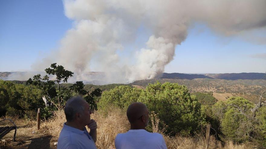 El incendio del Muriano empezó en la zona de caída de proyectiles del campo de tiro