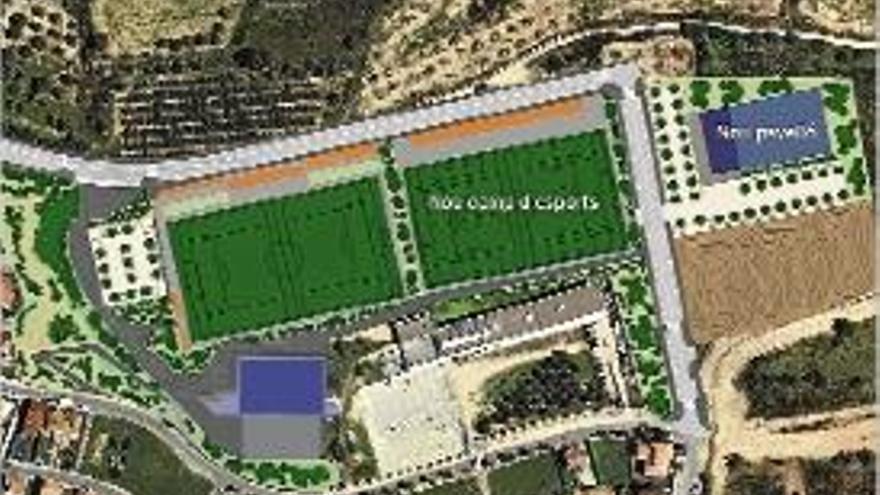 Reproducció del futur complex esportiu de Torroella.