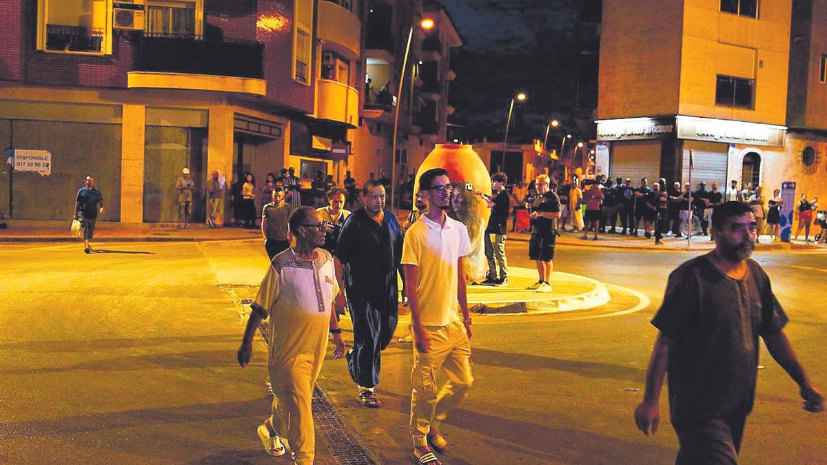 Calles de Torre Pacheco el lunes por la noche que hubo altercados