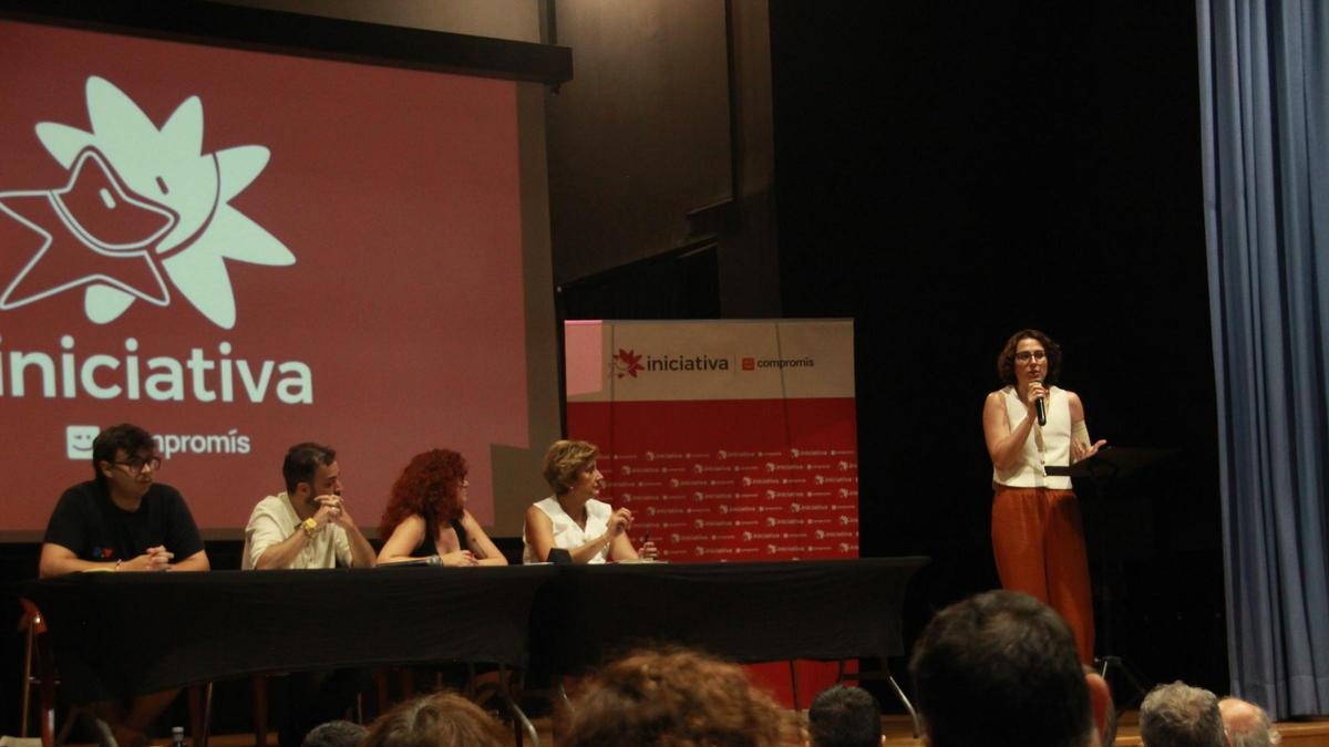 Aitana Mas, en su intervención este sábado en la Mesa Nacional celebrada en Marines