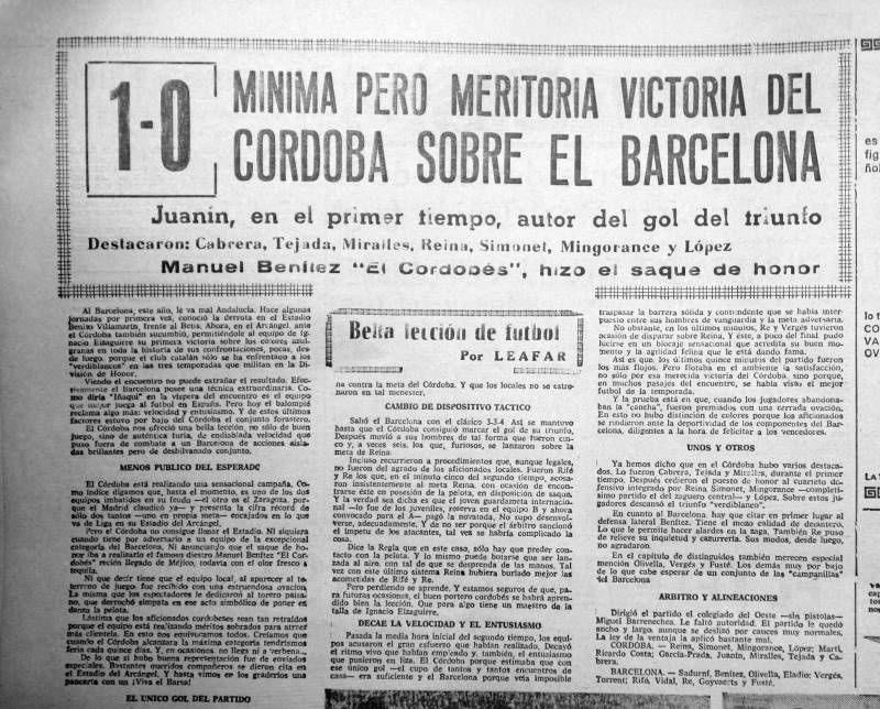 Los ocho Córdoba-Barça en Primera