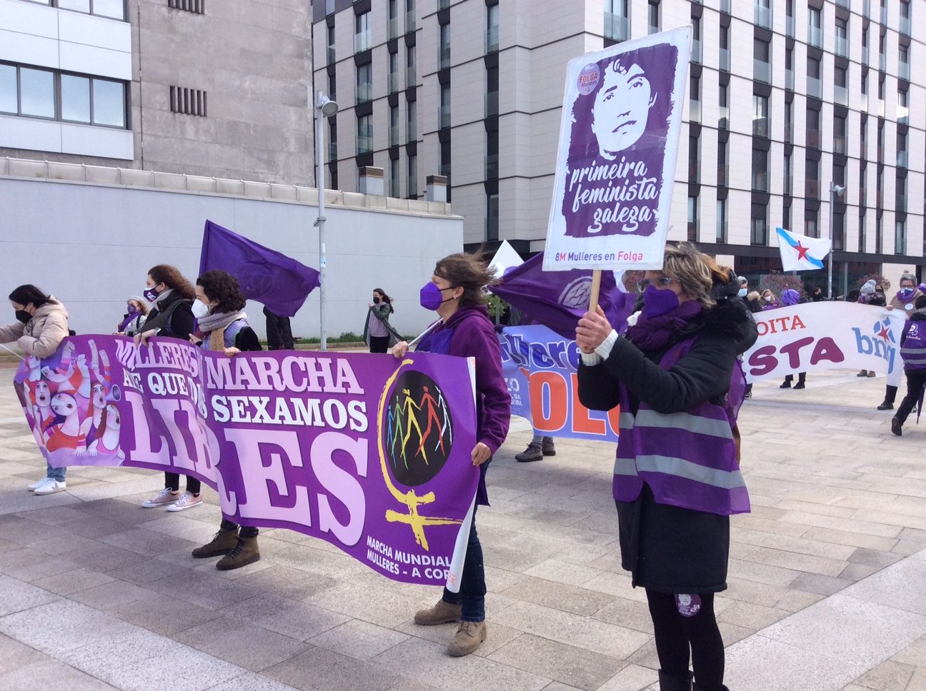 Manifestación convocada por el colectivo feminista Galegas 8M en A Coruña