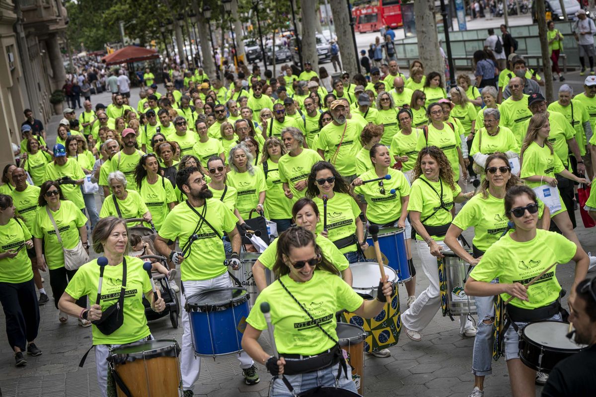 Unas 200 personas trasplantadas marchan en Barcelona en agradecimiento a los donantes de órganos