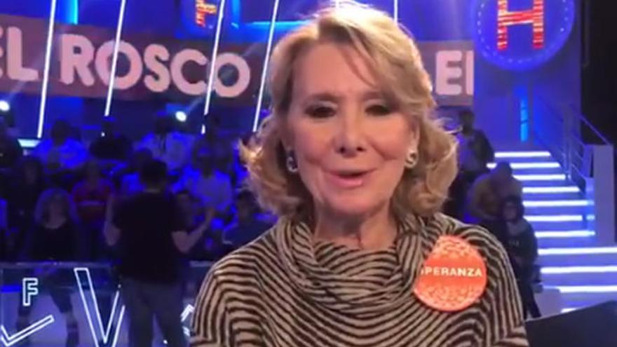 Esperanza Aguirre, en &#039;Pasapalabra&#039;.