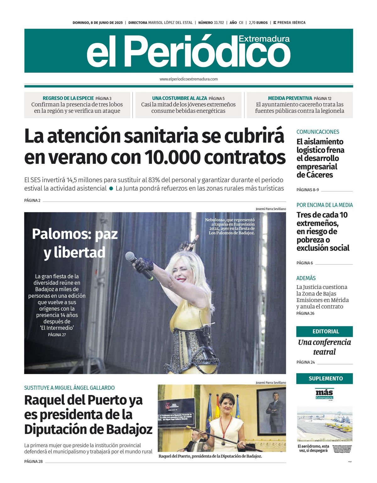 Consulta la portada correspondiente al día 8 de junio de 2025