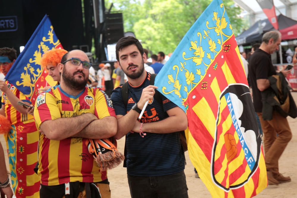 Fan zone del Valencia CF en el viejo cauce del río