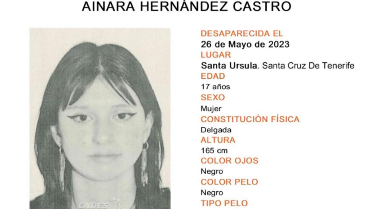 Ainara Hernández, desaparecida en Tenerife.