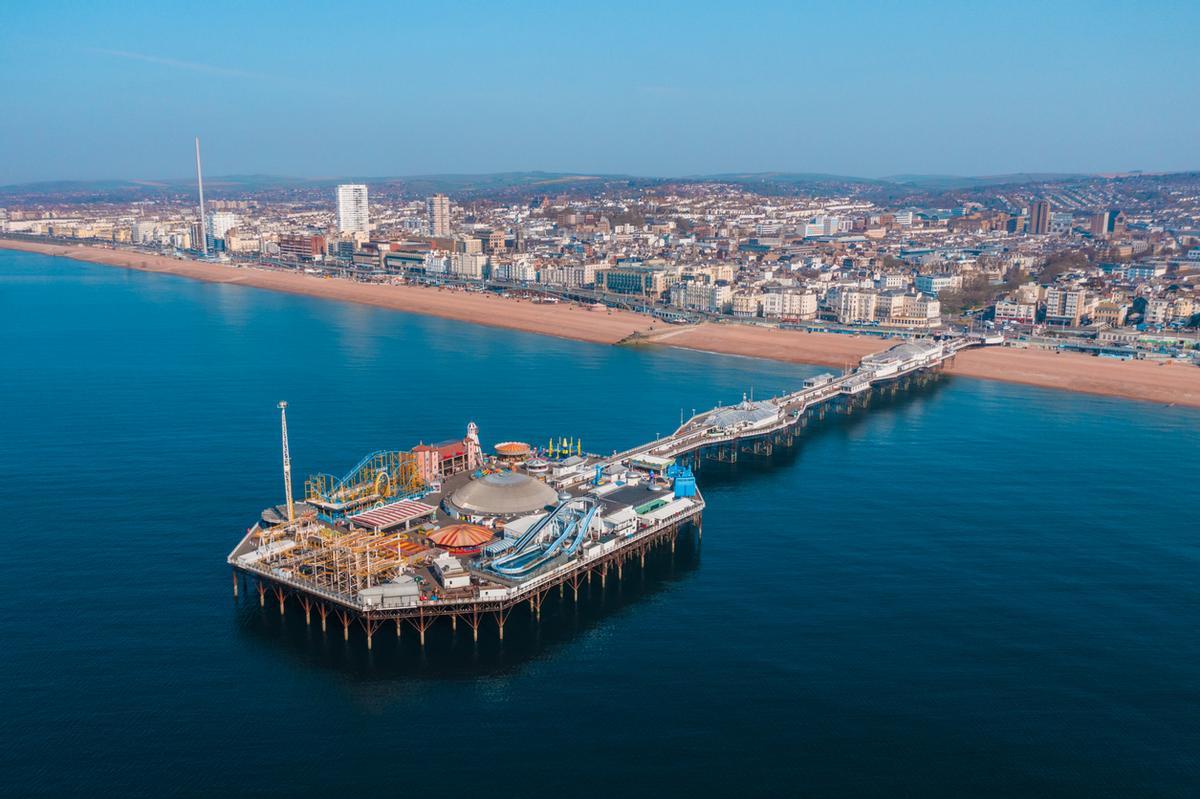 Vista aérea del Brighton Palace Pier