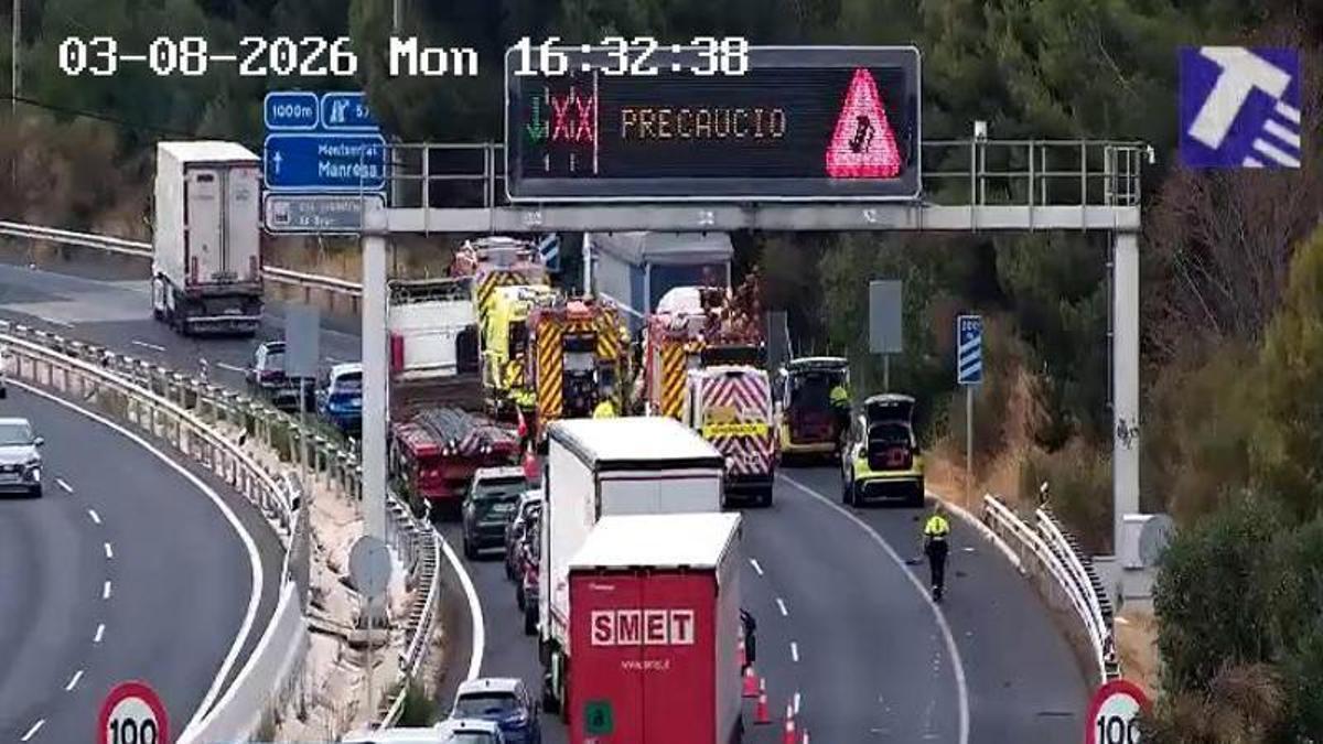 Imatge del punt de l'accident de les càmeres del Servei Català de Trànsit